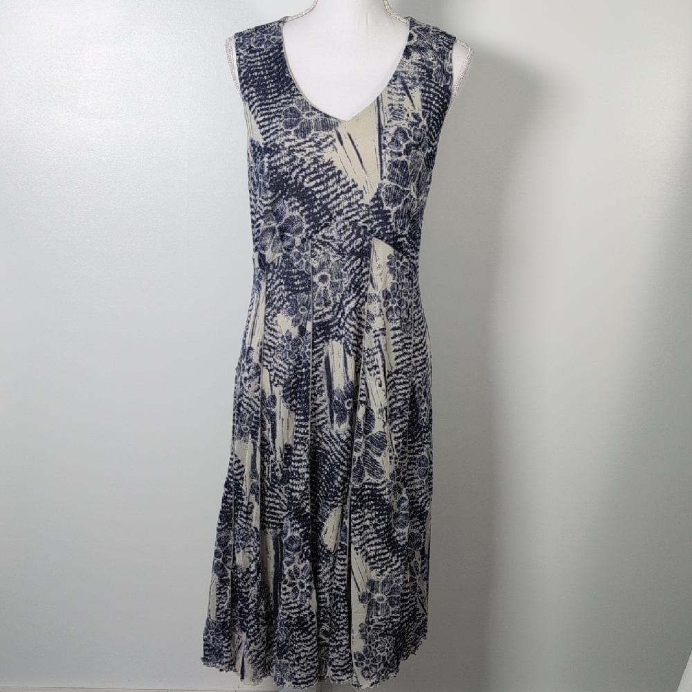 Coldwater Creek Blue And Cream Sundress